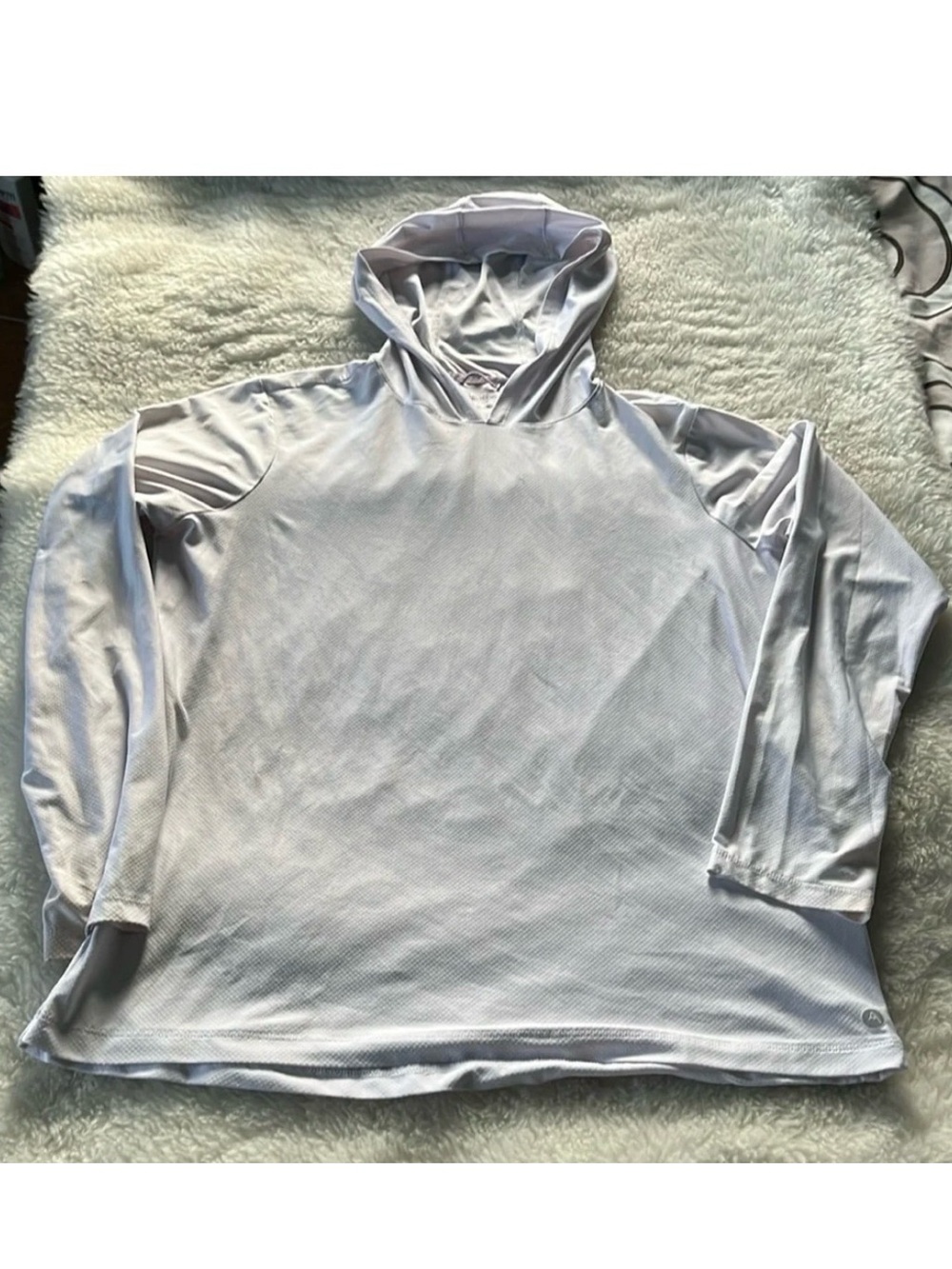 Avalanche women’s white (lilac) long sleeve lightweight performance hoodie sz XL